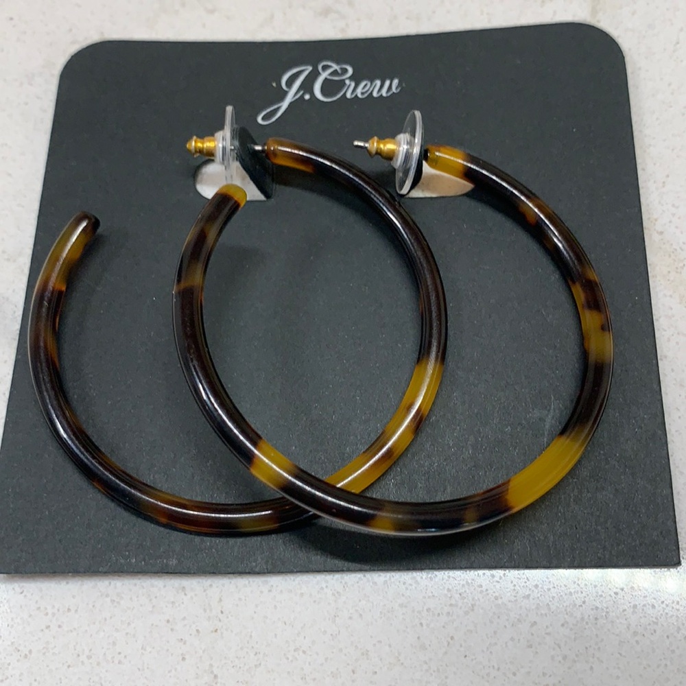J CREW 🤎💛 tortoise shell hoop earrings NEW!